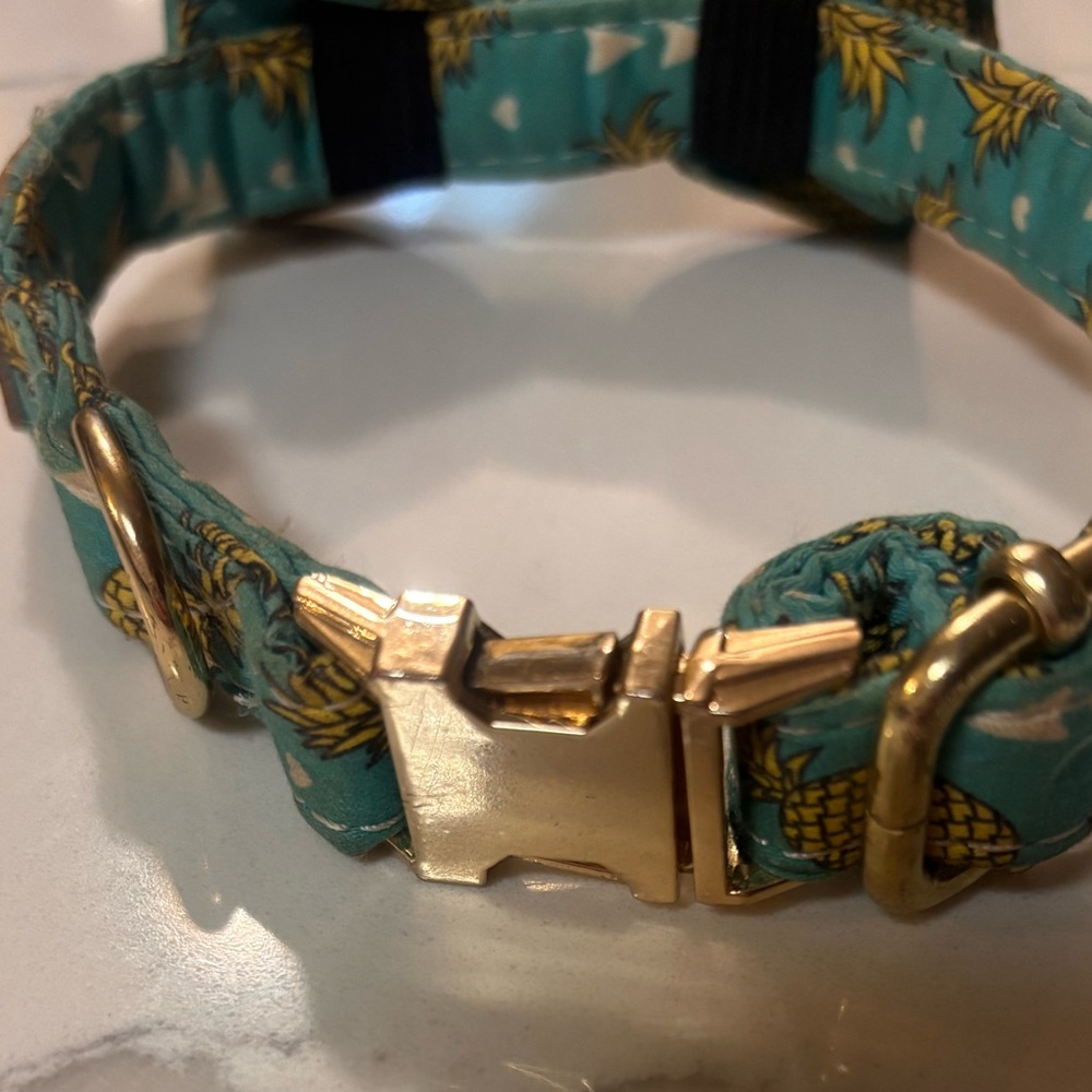 Pineapple Print Pack leash collar and harness combo - Picture 5 of 10